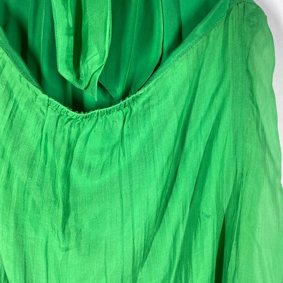 Alice + Olivia Halter Backless Mini Dress 100% Silk Kelly Green Size Medium - Picture 5 of 7
